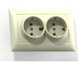 Розетка Кунцево-Электро СЕЛЕНА скрытой установки двухместная РС 16-372 с/к 8148 