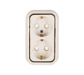 Розетка Кунцево-Электро ВАЛЕНТИНА открытой установки, с з/к двухместная РА16-826 З 5419 