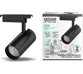 Трековый светильник GAUSS цилиндр 32W 2940lm 4000K 180-220V IP20 75х216мм черный LED 1/40 TR088 