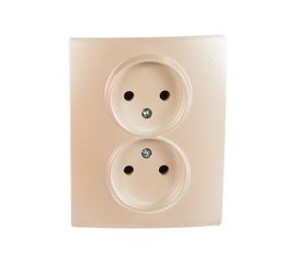 Двойная розетка LEZARD KARINA б/ з керамика жемчужно-белый перламутр 707-3000-128 