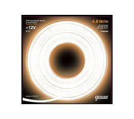 Лента Gauss LED Комплект 2835/60-SMD 4,8W 12V DC теплый белый IP20 312000148 