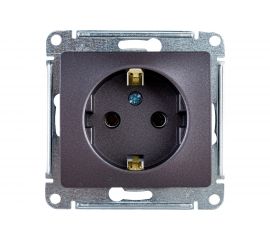 1-местный механизм розетки Schneider Electric скрытой проводки Glossa 16А IP20 250В с заземлением графит GSL001343 