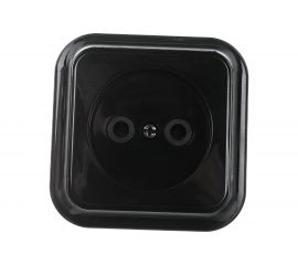 Розетка Bylectrica 1-местная ОУ, серия ПРАЛЕСКА, черный, РА16-255 черный 