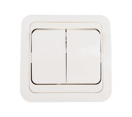 Двухклавишный выключатель, кремовый Makel Mimoza 25003 