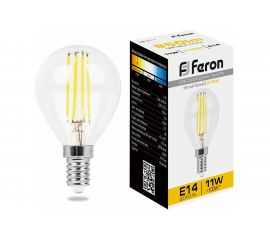 Светодиодная лампа FERON 11W 230V E14 2700K прозрачная, LB-511 38013 