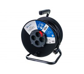 Удлинитель на катушке с защитой от перегрузки, 4 розетки, с заземлением 50м Electraline 49035 