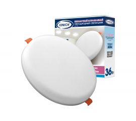 Светодиодный безрамочный встраиваемый светильник IONICH круглый 36Вт 220мм IP20 1595 