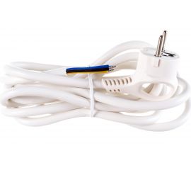 Сетевой шнур с вилкой ЭРА U-3x1,5-3m-W с заземлением 3м ПВС 3x1,5мм2 белый Б0048708 