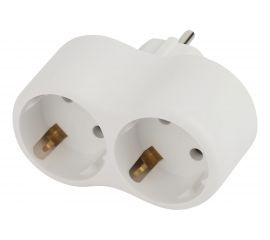 Электрический разветвитель ЭРА SPx-2e-W на 2 розетки с заземлением 16А белый, Б0053478 