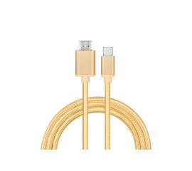 Шнур Atom Evolution USB Type-C 3.1 - HDMI, 1,8 м, штекер/штекер, 4К, 30Гц, золотой, 31002 