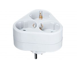 Разветвитель Navigator 94 693 NAD-S-3E-WH 3 гнезда треугольник с заземлением 94693 