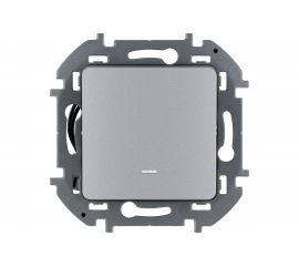 Одноклавишный переключатель Legrand с подсветкой - INSPIRIA 10 AX 250 В - алюминий 673662 