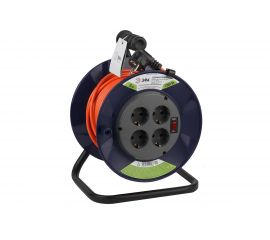 Силовой удлинитель ЭРА RPx4es3х0.75-20m, на пластиковой катушке, с заземлением, 4 гнезда, 20 м, ПВС 3х0.75 Б0046845 