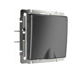 Розетка Werkel W1171204 влагозащ. с зазем. с з/к и шторк графит рифленый a050754 