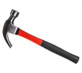 Молоток-гвоздодер, фибергласовая рукоятка Biber Профи 600г 6/24 тов-080754 
