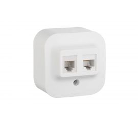 Розетка компьютерная + телефонная Legrand 1-м ОП Quteo 2мод. Leg 782221 255263 