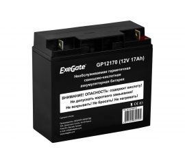Батарея аккумуляторная АКБ GP12170 12V 17Ah, клеммы F3 болт М5 с гайкой ExeGate 160756 