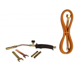 Газовая горелка для пайки в наборе с насадками и гибким шлангом ROCKFORCE RF-15037 