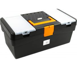 Ящик для инструмента Tayg 16 черный, с лотком, 400x217x166 мм 112553 