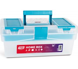 Ящик для инструмента Tayg №14 прозрачный, с лотком, 356x192x150 мм 111594 