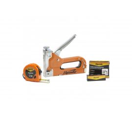 Набор: степлер мебельный регулируемый, скобы 500 шт, рулетка 2м, тип скобы 53, 6-14 мм SPARTA 42003 