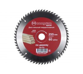 Диск пильный твердосплавный Special (255х30 мм; 60 зубов) MONOGRAM 086-990 