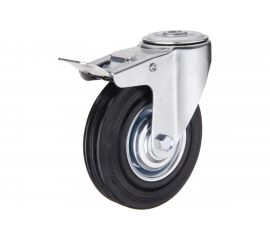 Колесо промышленное поворотное под болт М12 с тормозом SCHB42 100 мм MFK-TORG 4005100 