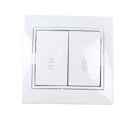 Проходной двойной выключатель LEZARD MIRA белый с белой вставкой 701-0202-106 