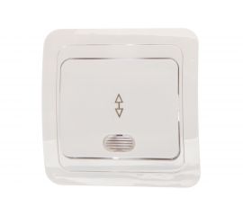 Выключатель UNIVersal Валери 1 клавиша, проходной с подсветкой белый В0125 