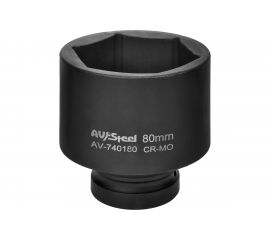 Головка ударная шестигранная удлиненная (80 мм; 1DR) AV Steel AV-740180 