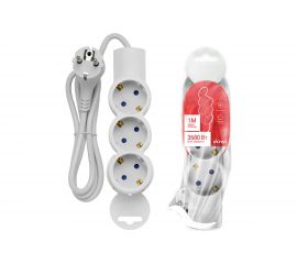 Удлинитель с заземлением duwi 3 розетки, 1 метр, 3х1,0мм2, 3680 Вт, 16А, 32072 2 