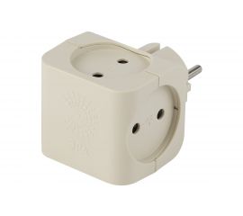 Тройник ЭРА SP-4-I 4гн, без заземления слоновая кость Б0008206 