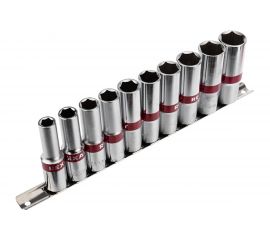 Набор удлиненных торцевых головок REXANT 1/2, шестигранные, CrV, 10 шт, 10-22 мм 12-8308 