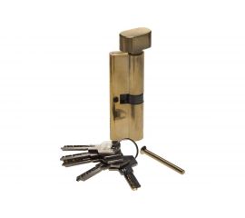 Цилиндровый механизм Зубр Эксперт повышенной защищенности тип ключ-защелка цвет латунь 6-PIN 90 мм 52107-90-1 