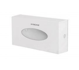 Диспенсер для косметических салфеток ЛАЙМА настольный/настенный, пластиковый, белый 605392 