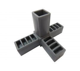 Пластиковый соединитель для трубы ПилотПро 20х20 мм, 4-пал., смежн. 17994 