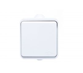 Одинарная розетка IN HOME с крышкой AQUA белая полугерметичная 3110 4690612000541 