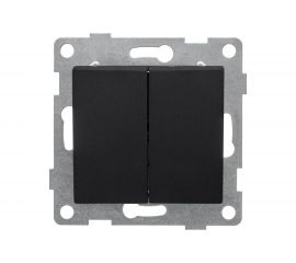 Механизм выключателя GUSI ELECTRIC Bravo 2 клавиши, скрытая установка, 10А, 250В, графит С10В2-010 