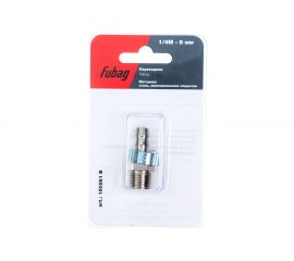 Переходник 1/4"M - елочка (8 мм; обжимное кольцо 8x13 мм; блистер) FUBAG 180261 B 