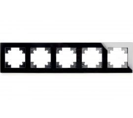 Горизонтальная 5-местная рамка STEKKER серия Катрин, GFR00-7005-05, черный 39641 