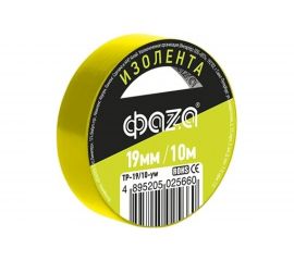 ПВХ-изолента ФАZА 19 мм х 10 м, желтая 5025660 