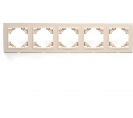 Горизонтальная 5-местная рамка STEKKER PPFR00-9005-02, серия Эрна, слоновая кость 39621 