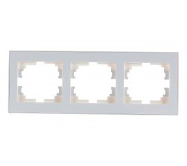 Тройная горизонтальная рамка LEZARD RAIN б/ вст белая 703-0202-148 