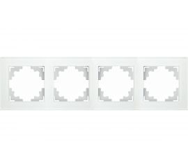 4-местная горизонтальная рамка STEKKER GFR00-7004-01 серия Катрин, белый 39257 