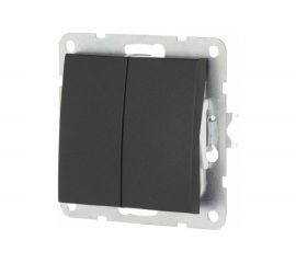 2-клавишная выключатель LK Studio схема 5, 16 A, 250 B, черный бархат 861108-1 