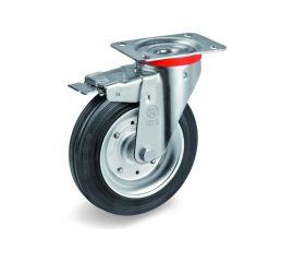 Колесо с вращающейся опорой, пластиной крепления и передним тормозом (150 мм; 170 кг) Tellure rota 535431 