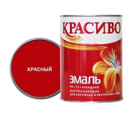 Эмаль Красиво ПФ-115 красная, банка 0,8 кг 4690417011247 