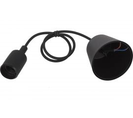 Патрон с подвесом ЭРА Е27, пластиковый, черный, 60/720 Б0048039 