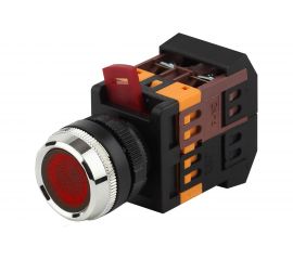 Кнопка ЭРА ABLFS-22 красный, d22мм, неон, 240В, 1з+1р, 10/400/3200 Б0045654 