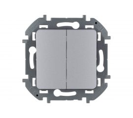 Двухклавишный выключатель Legrand - INSPIRIA - 10 AX - 250 В - алюминий 673622 